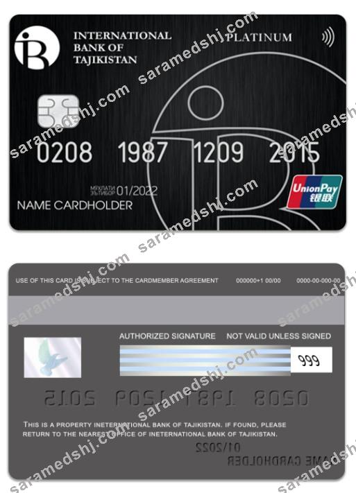 Tajikistan International Bank of Tajikistan UniPay platinum card